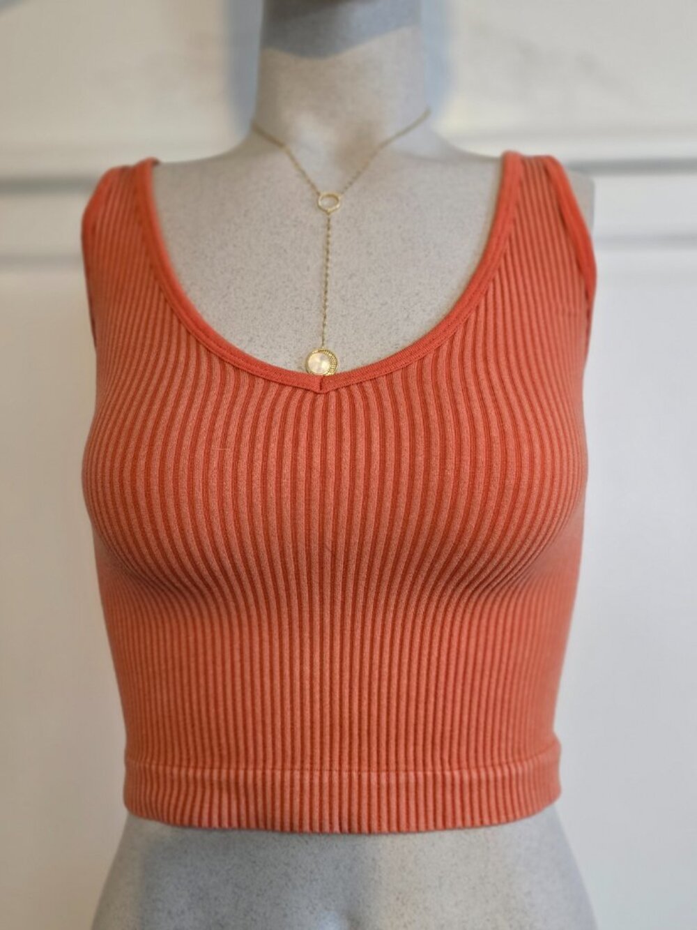 Aura Ribbed Crop Top, Size S/M